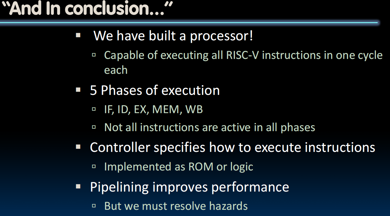 Pipelining Conclusion